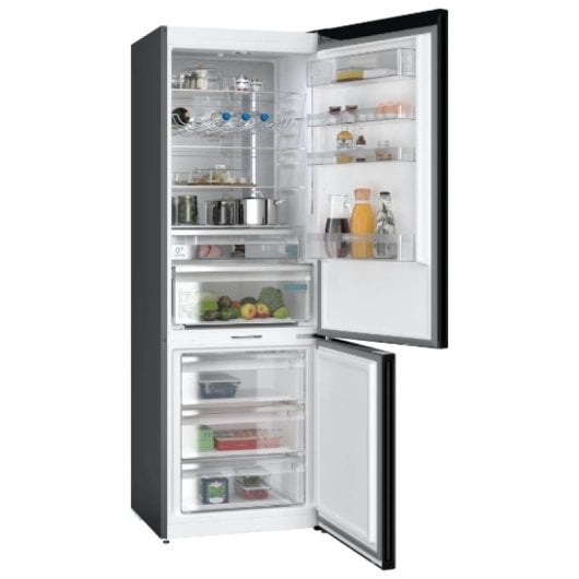 Frigorifero e congelatore Siemens iQ300 KG49NXXEA Libera installazione 438 LE Nero, Acciaio inossidabile