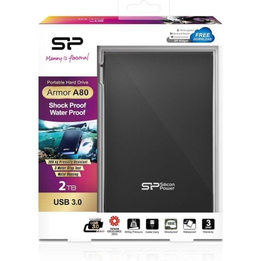 Disque dur externe Silicon Power Armor A80 1 To Noir
