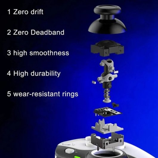 Klack D9 Dual Hall Gamepad Bluetooth Multiplataforma Blanco