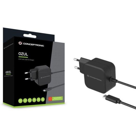 Chargeur mural Conceptronic OZUL04BE USB-C PD 3.0 67W GaN Noir