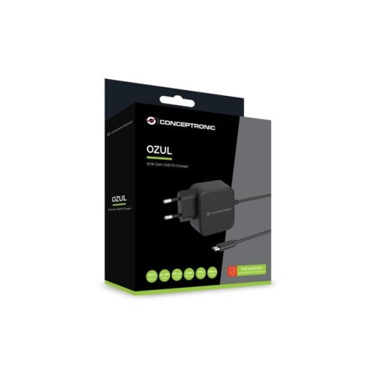 Chargeur mural Conceptronic OZUL04BE USB-C PD 3.0 67W GaN Noir