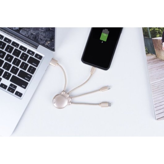 Xoopar Octopus Adaptador Llavero USB/MicroUSB/Lightning/USB-C Oro ...