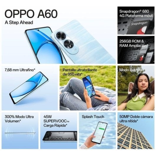 OPPO A60 4G 8GB 256GB 6.67" Blu