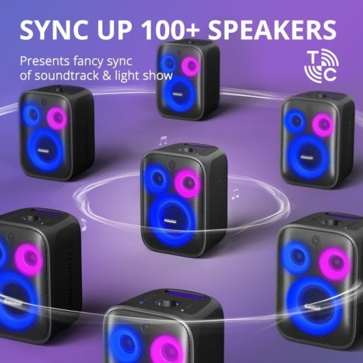 Tronsmart Halo 200 Altifalante Sem Fios Portátil para Festa e Karaoke Preto