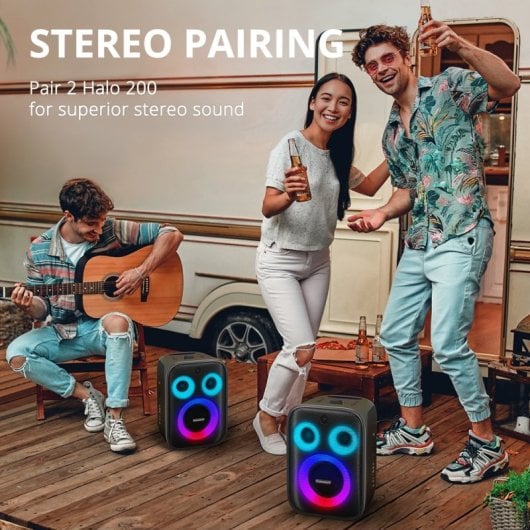 Tronsmart Halo 200 Altifalante Sem Fios Portátil para Festa e Karaoke Preto