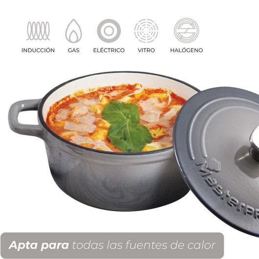 Masterpro Unique MP Cacerola 19cm 1.8L Negra/Blanca | PcComponentes.com
