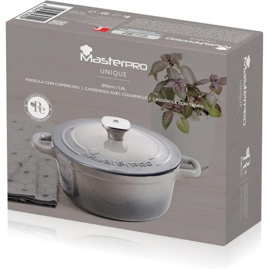 Masterpro Unique MP Cacerola 19cm 1.8L Negra/Blanca | PcComponentes.com