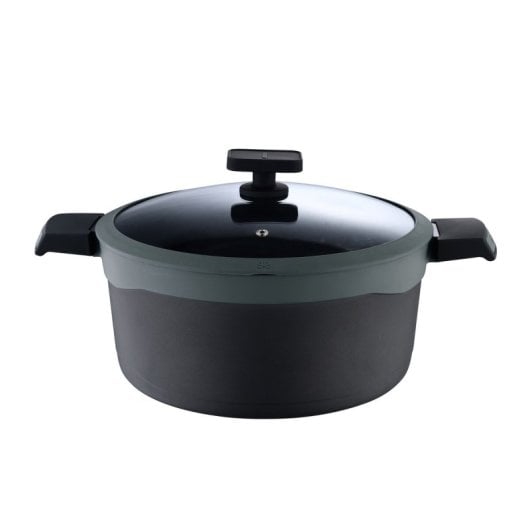 Masterpro Gastro Reeco MP Cacerola de Aluminio Forjado con Tapa Ø28x13.5cm 7.2L Negra
