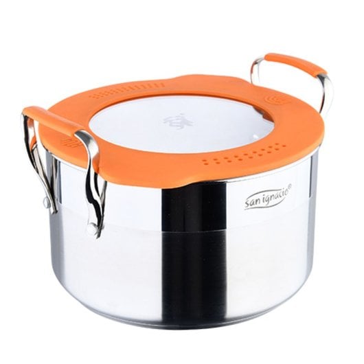 San Ignacio Compact Cacerola de Acero Inoxidable con Tapa Ø20cm 1.8L