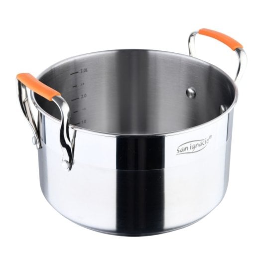 San Ignacio Compact Cacerola de Acero Inoxidable con Tapa Ø20cm 1.8L
