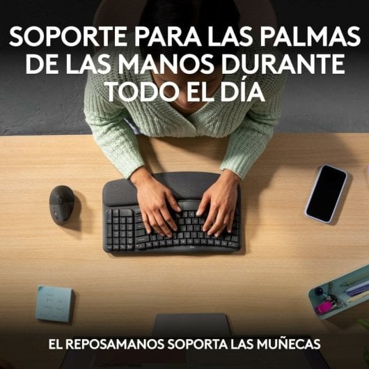 Logitech Wave Keys Teclado Sem Fios Ergonómico Bluetooth Grafite
