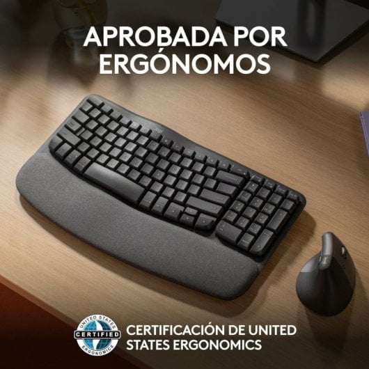 Logitech Wave Keys Teclado Sem Fios Ergonómico Bluetooth Grafite