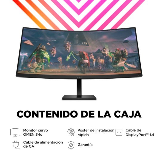 HP OMEN 34c 34" LED VA UltraWide QHD 165Hz FreeSync Premium Curvo