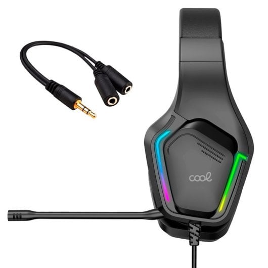 Cuffie da gioco stereo COOL Exodus Led RGB PC / PS4 / PS5 / Xbox + adattatore audio