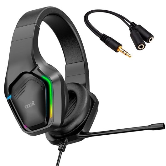 Cuffie da gioco stereo COOL Exodus Led RGB PC / PS4 / PS5 / Xbox + adattatore audio