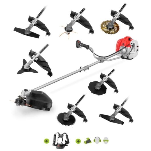 Greencut GGT650X-8 Desbrozadora a Gasolina 65CC 4.9CV Motor 2 Tiempos 8 Accesorios