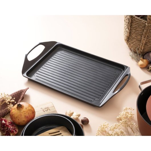 Plancha De Cocina San Ignacio Agros Aluminio Fundido 45 X 27 Cm Negro
