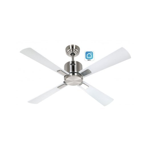 Ventoinha De Teto Com Wifi Casafan 942131w Eco Neo Iii 103cm Cromado/Branco e Cinzento