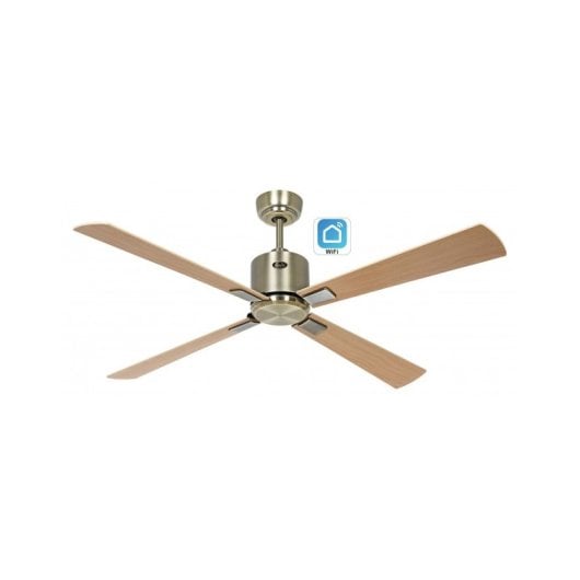 Casafan Eco Neo III 132cm Deckenventilator mit WLAN 944222W Motor Antik Messing/Ahorn und Buche