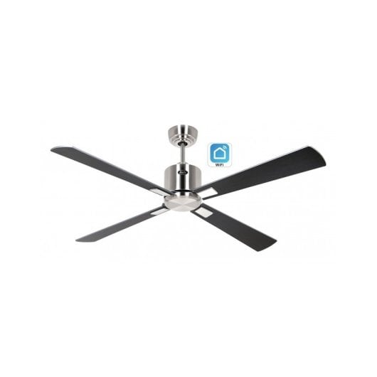 Ventilatore da Soffitto Casafan Eco Neo Iii 132cm Con Wifi 942242w Motore Cromo Spazzolato/Argento E Wenge