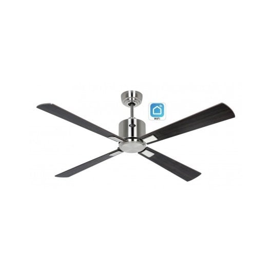 Ventilateur de Plafond Casafan Eco Neo Iii 132cm avec Moteur Wifi 942212w Chrome Brossé/Cerisier et Wengé