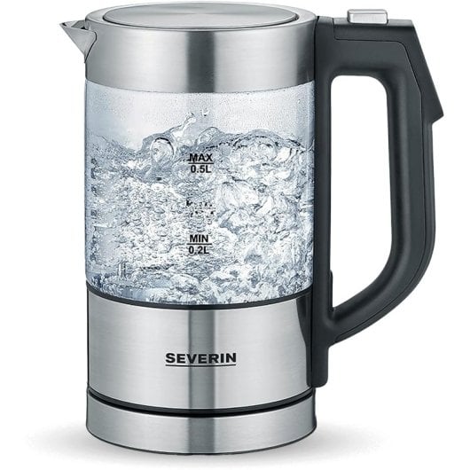Severin WK 3458 Hervidor de Agua con Ajuste de Temperatura 0.5L 1100W Acero Inox / Cristal