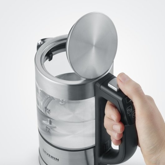 Severin WK 3458 Hervidor de Agua con Ajuste de Temperatura 0.5L 1100W Acero Inox / Cristal