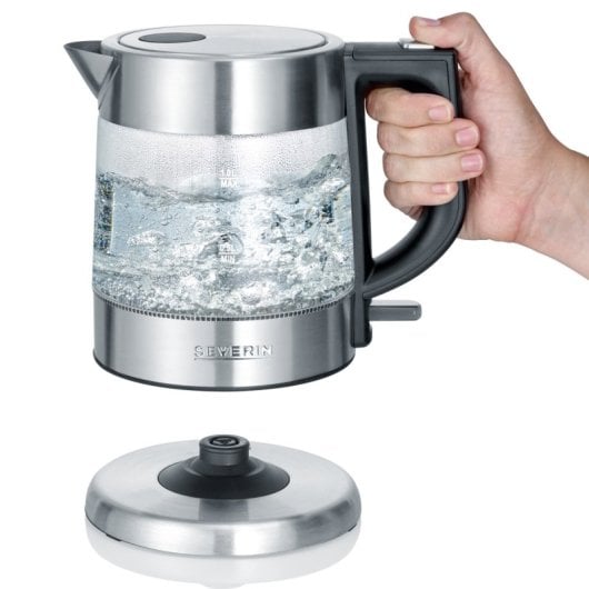 Bouilloire Severin Wk 3468 1 L en acier inoxydable/verre 2 200 W.