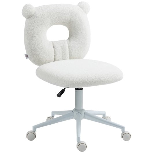 Homcom Silla de Escritorio Moderno con Asiento Ajustable en Altura Blanca