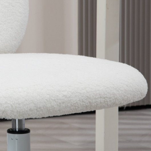 Homcom Silla de Escritorio Moderno con Asiento Ajustable en Altura Blanca