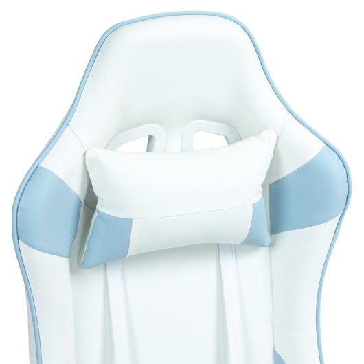 Homcom Silla Gaming Reclinable Giratoria con Cojín Lumbar 67x60x120-128cm Azul
