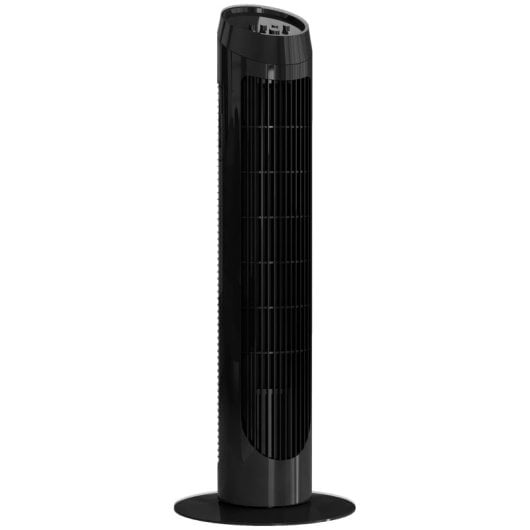 Homcom Ventilador de Torre 45W con 3 Velocidades Oscilación 70° 27x75cm Negro