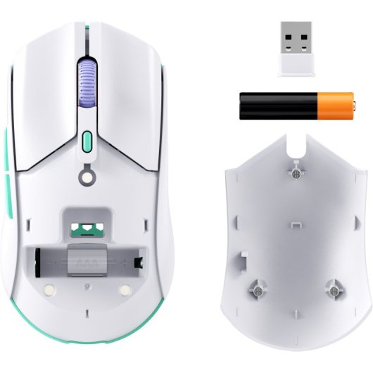 HP HyperX Pulsefire Haste 2 Core Wls - Gaming Mouse (Wht/Grn/Pur) souris