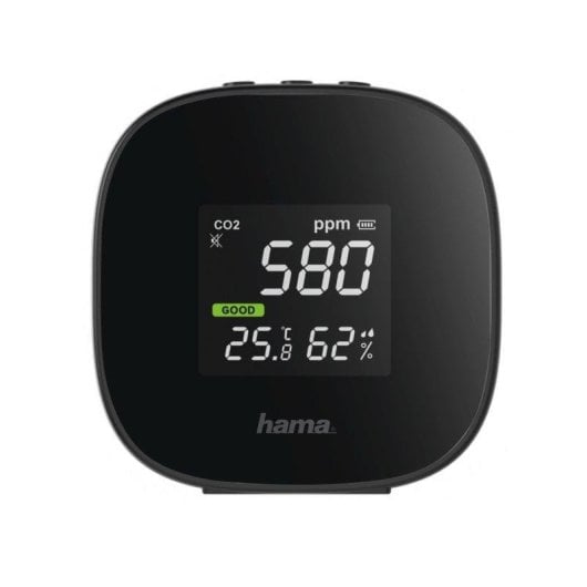 Détecteur de fumée et de gaz Hama CO2 Humidité Température Batterie rechargeable