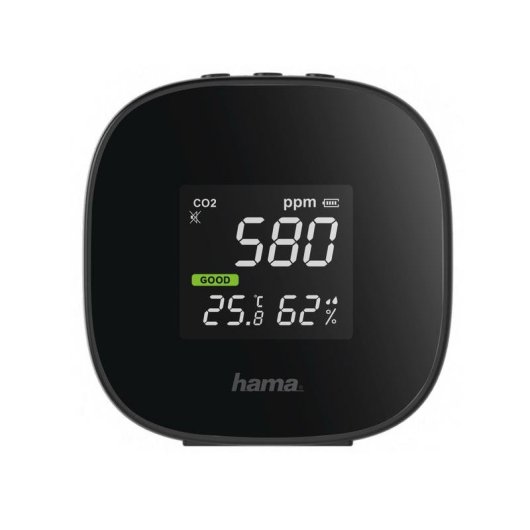 Détecteur de fumée et de gaz Hama CO2 Humidité Température Batterie rechargeable