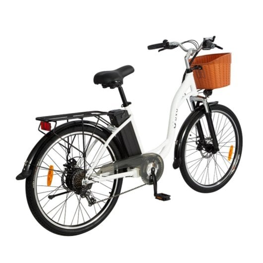Dyu C6 Bicicleta Eléctrica 26" 350W Batería 36v12.5Ah Alcance 40km con Frenos de Disco Blanco