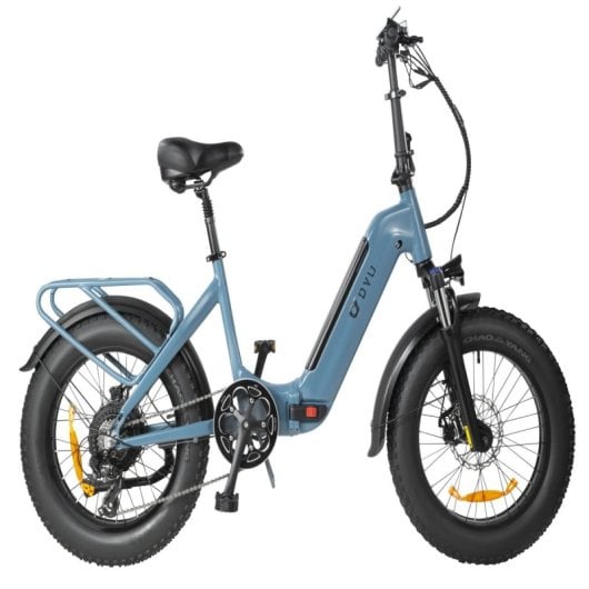Dyu FF500 Bicicleta Eléctrica 20" Motor 500W Batería 48v14Ah Alcance 50Km con Frenos de Disco Azul