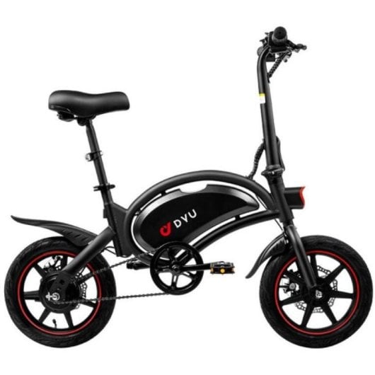 DYU D3F Elektrofahrrad, 14 Zoll, 250 W Motor, 36 V, 10 Ah Akku, 40 km Reichweite, mit Scheibenbremsen, Schwarz