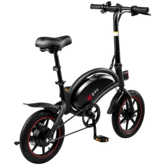 DYU D3F Elektrofahrrad, 14 Zoll, 250 W Motor, 36 V, 10 Ah Akku, 40 km Reichweite, mit Scheibenbremsen, Schwarz