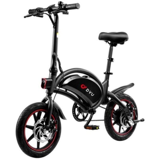 DYU D3F Elektrofahrrad, 14 Zoll, 250 W Motor, 36 V, 10 Ah Akku, 40 km Reichweite, mit Scheibenbremsen, Schwarz