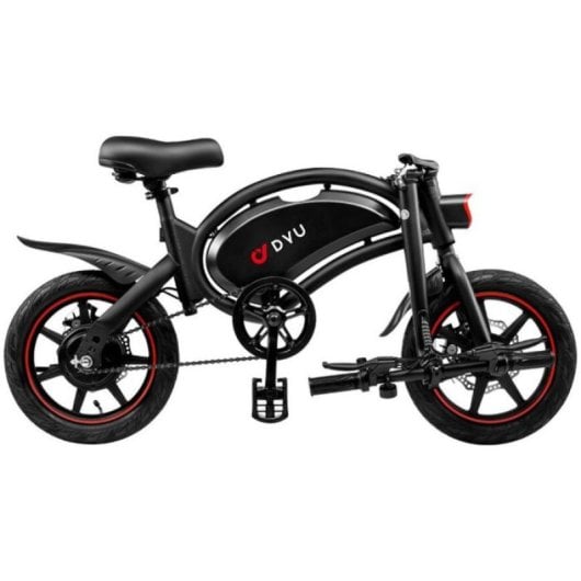 DYU D3F Elektrofahrrad, 14 Zoll, 250 W Motor, 36 V, 10 Ah Akku, 40 km Reichweite, mit Scheibenbremsen, Schwarz