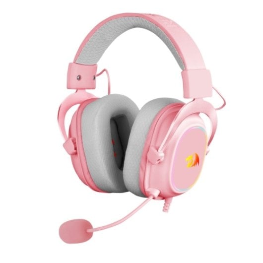 Redragon ZEUS X Ausculltadores Gaming RGB Virtual 7.1 USB Microfone Rosa