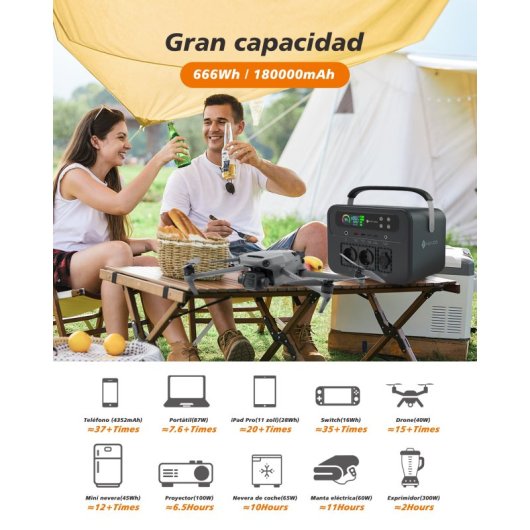 Novoo RPS700 Power Bank 700 W 666 Wh Schnellladung USB-C PD 100 W