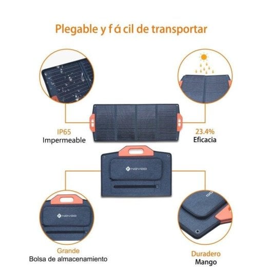 Panneau Solaire Novoo 100W – Pliable – Portable – Étanchéité – Chargeur solaire