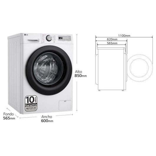 LG F4WR5011A6F Lavadora de Carga Frontal 11Kg A Blanca