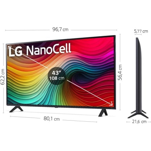 LG 43NANO81T6A 43" NanoCell UltraHD 4K SMART TV WebOS24 AI ThinQ