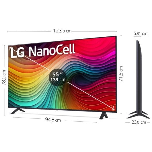 LG NanoCell NANO81 55NANO81T6A 139,7 cm (55") 4K Ultra HD Smart TV Wifi Bleu