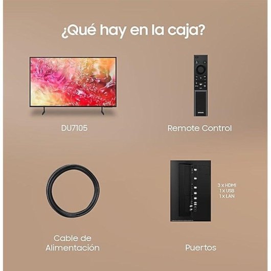 TV Samsung LED TU43DU7105K 43" 4K UltraHD 50Hz Smart TV Tizen HDR10+ Q-Symphony