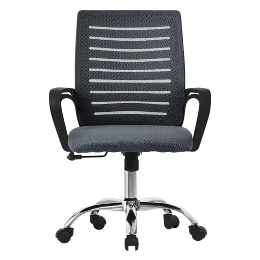 ML Design Silla de Oficina Ergonómica con Asiento Regulable Tapizado de Malla Gris