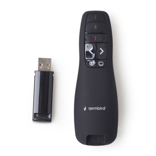 Gembird *Présentateur sans fil avec pointeur laser 660 Nm 10 M Noir